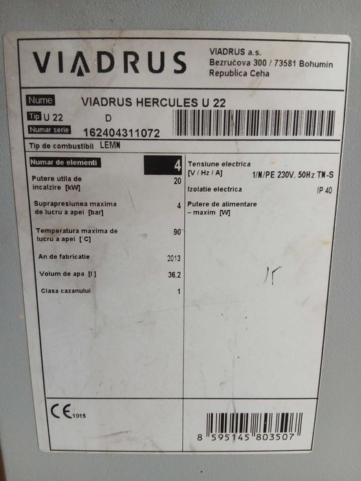 Centrala pe lemne Viadrus U22 - 20kW