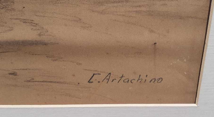 Tablou vechi - peisaj oriental - semnat C. Artachino