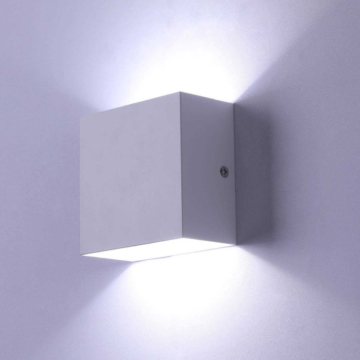 Aplice LED 6W, lumina alba rece, 10x5x10cm, set de2, alb