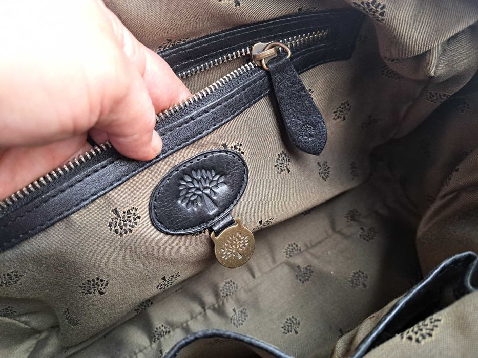 дамска чанта,Mulberry,черна кожена чанта-естествена кожа