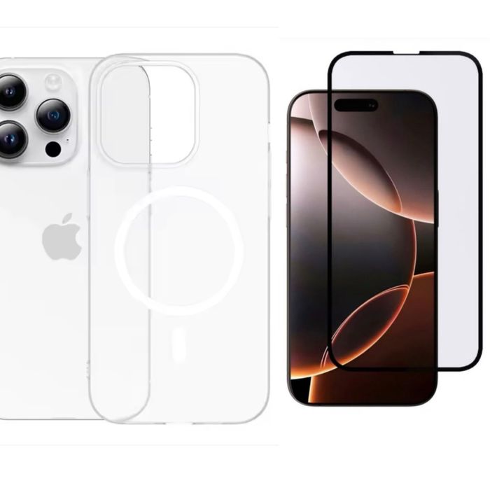 Husa PC Matte si Folie Sticla Anti Static - Iphone 13/14/15/16 PRO MAX