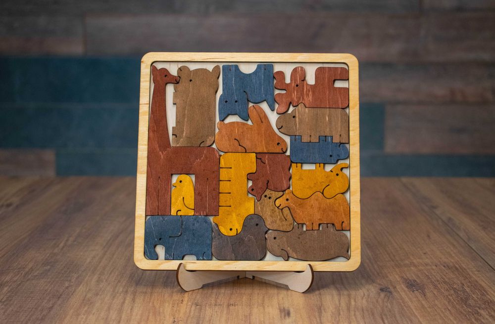 Дървен Пъзел "Зоопарк"