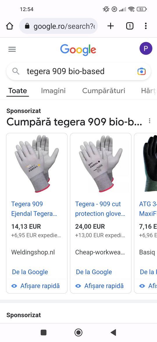 Mănuși antitaiere  tegera 909 bio-based