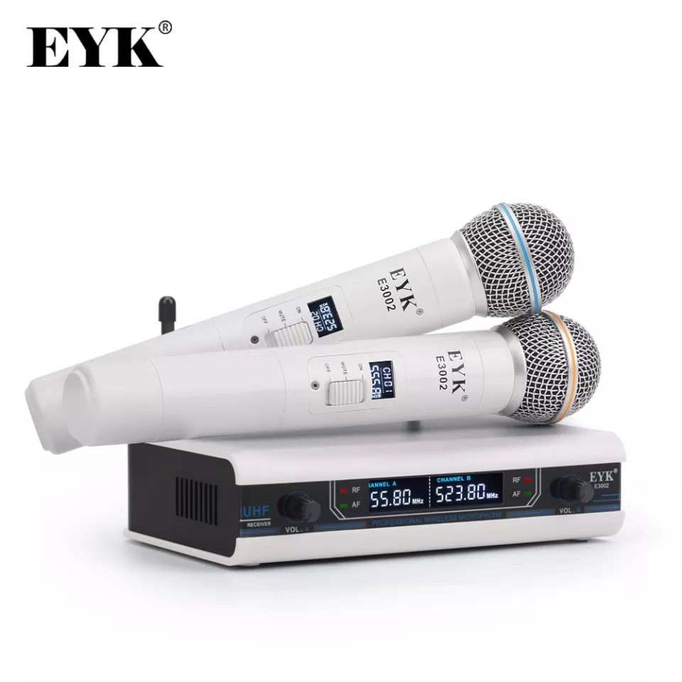 Безжична микрофонна система EYK-E3002W, 2 мет. микрофона,  до 60 метра