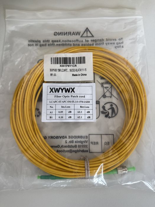 Cablu Patch Fibra Optica 15m XWYWX SM SX/DX LSZH 3.0mm / SC ST LC FC