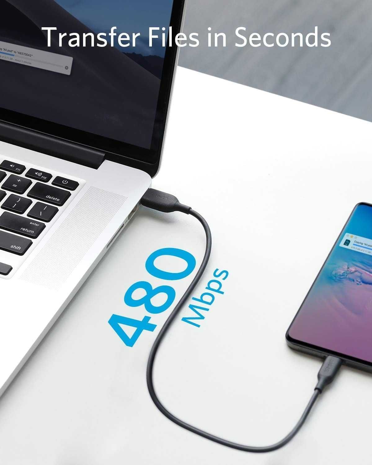 Anker PowerLine III USB-C към USB-C кабел, 60W,30cm дължина