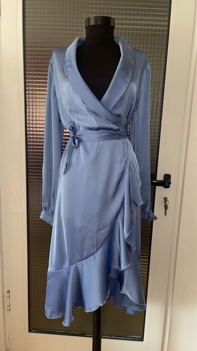 Rochita din satin,baby blue