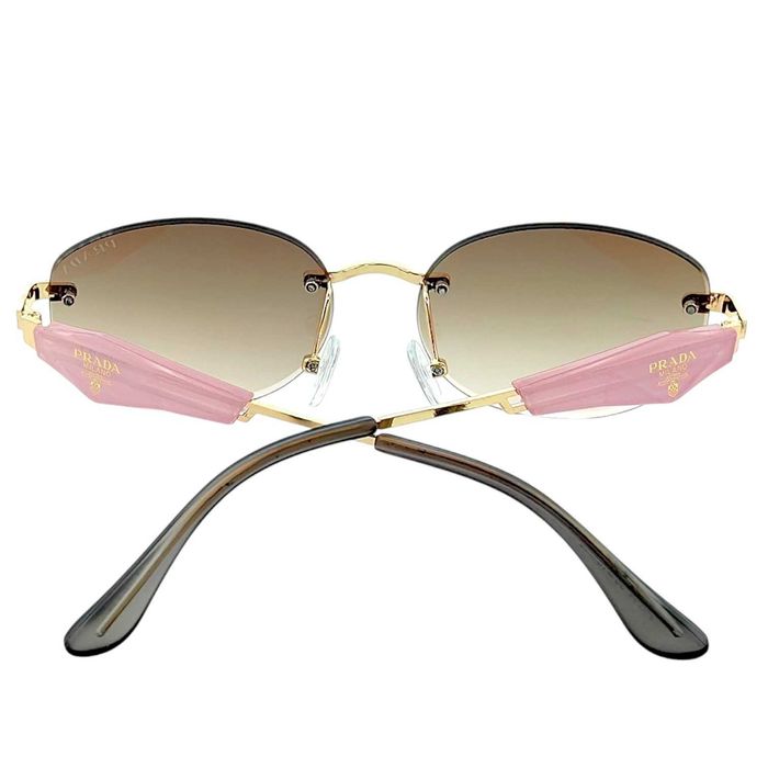 Prada 2026 Луксозни дамски слънчеви очила – ромбоидна кръгла рамка