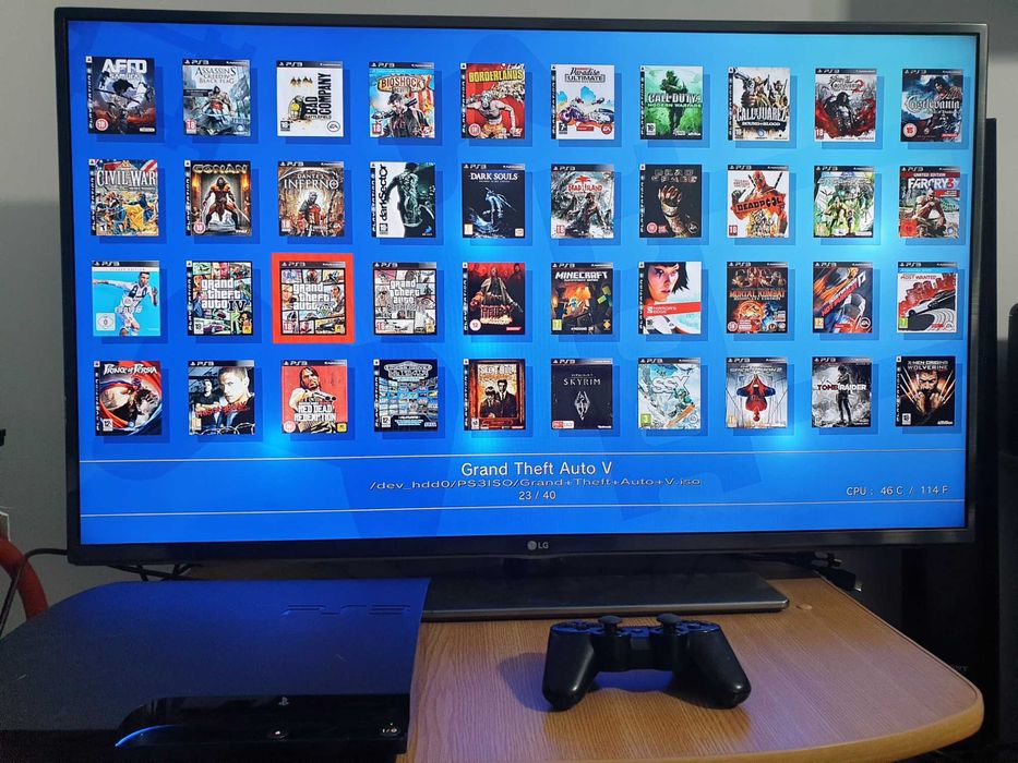 PS3 modat CFW 320 GB + 40 jocuri (GTA V, Red Dead, God of War, NFS)