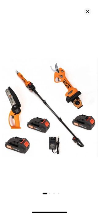 Set foarfeca + mini drujba+ brat telescopic 2m+ 2 acumulatori 36v,