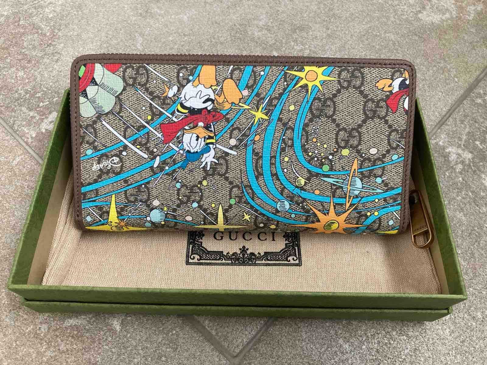 Portofel Gucci Disney Original Supreme Canvas / Piele Gucci Logo GG