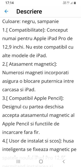 Husa Smart Case iPad Pro Vivanco 12,9 inch black