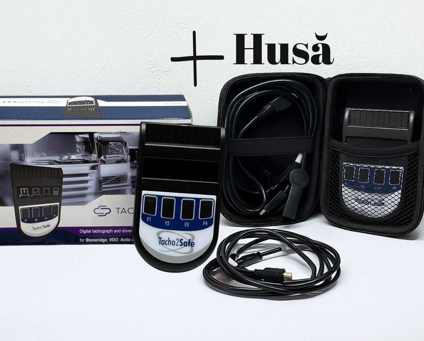 Cititor date tahografe și carduri șofer Tacho2Safe,cu aplicație+husă