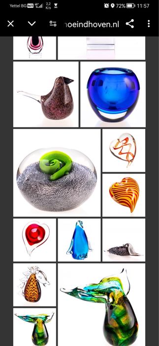 Сърце от муранско стъкло фигура италианско художествено стъкло