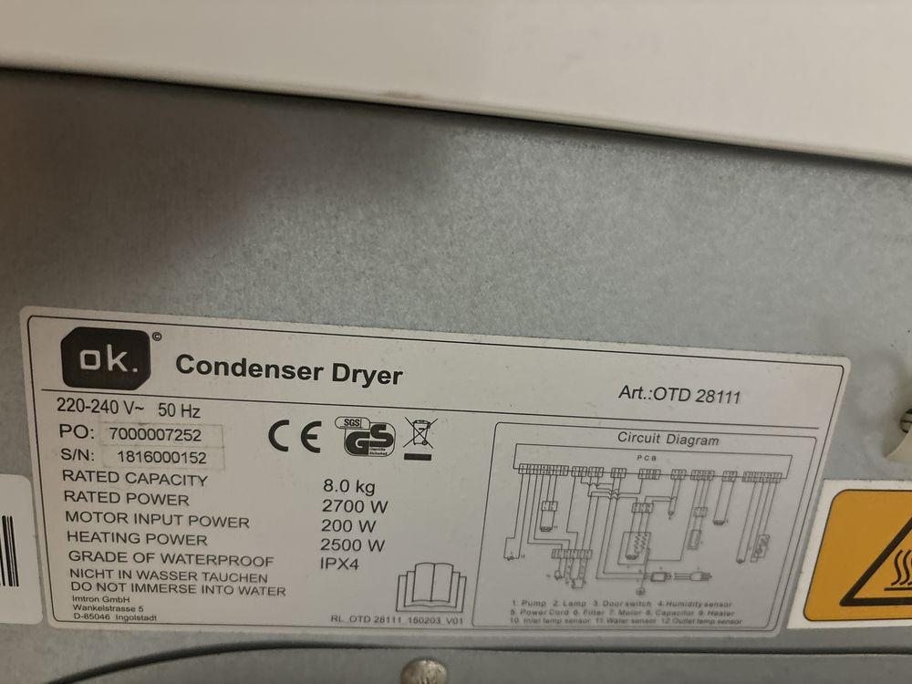 Сушилня Ok 8kg