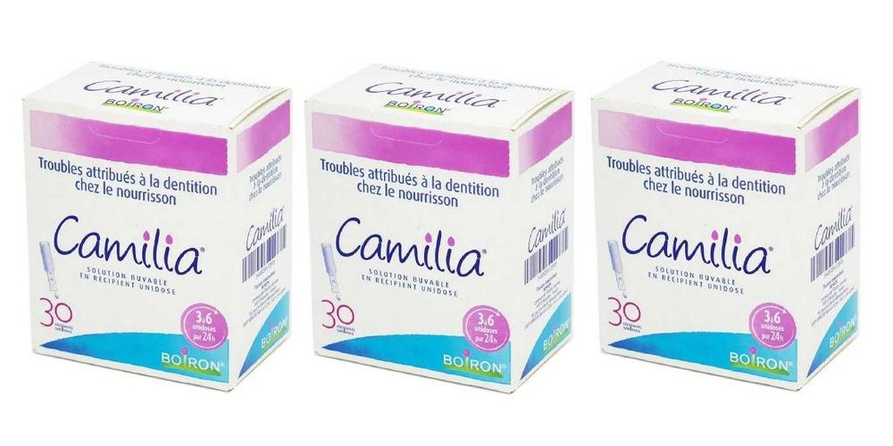 3x CAMILIA Boiron HOMEOPAT - Calmeaza durerile dentare la bebelusi