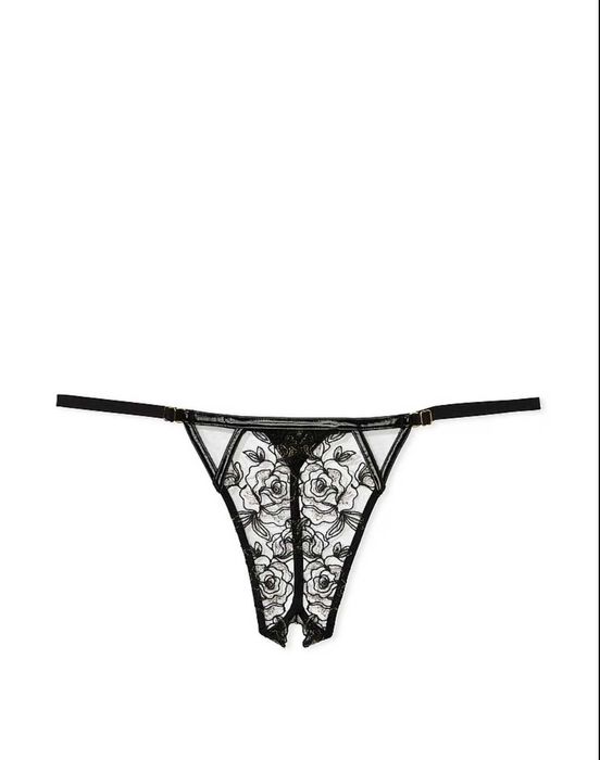 Victoria's Secret - Chiloti Tanga din Satin, Dantela cu pietre VS.