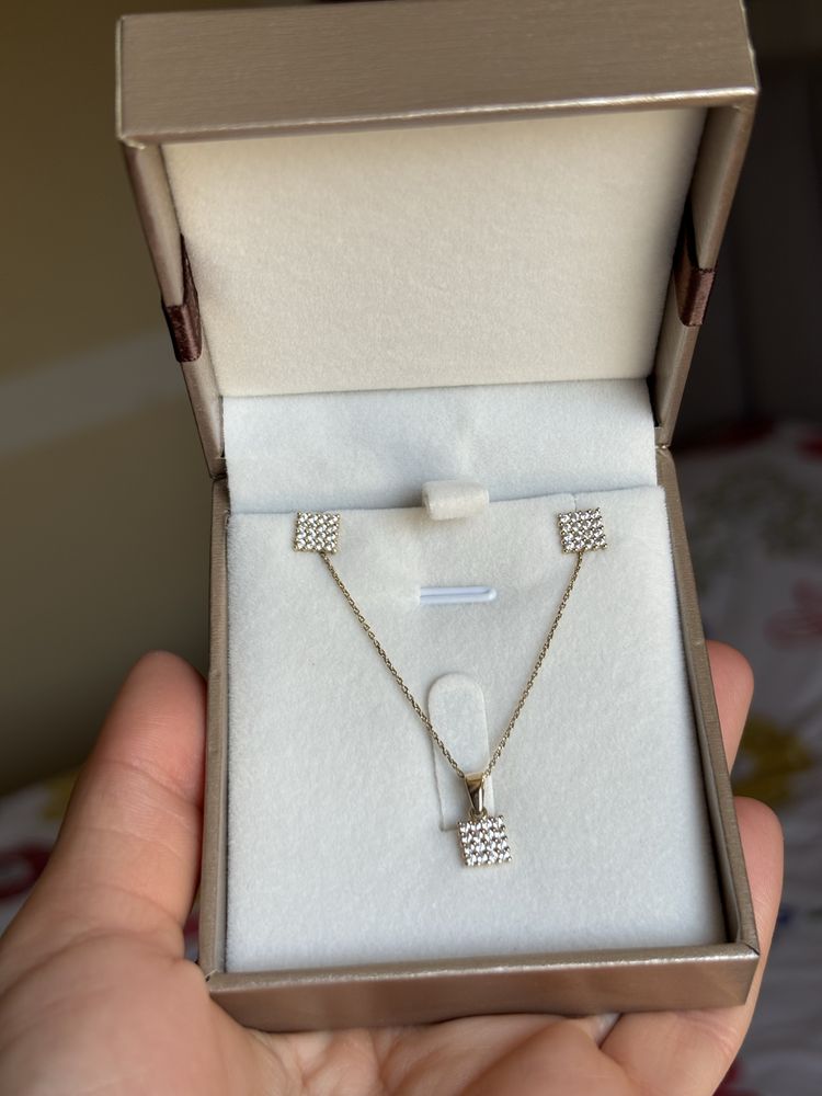 Set aur 14 k cu pietre