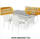 Set masa gradina/terasa 4 scaune si masă 150x90 gri sau maro