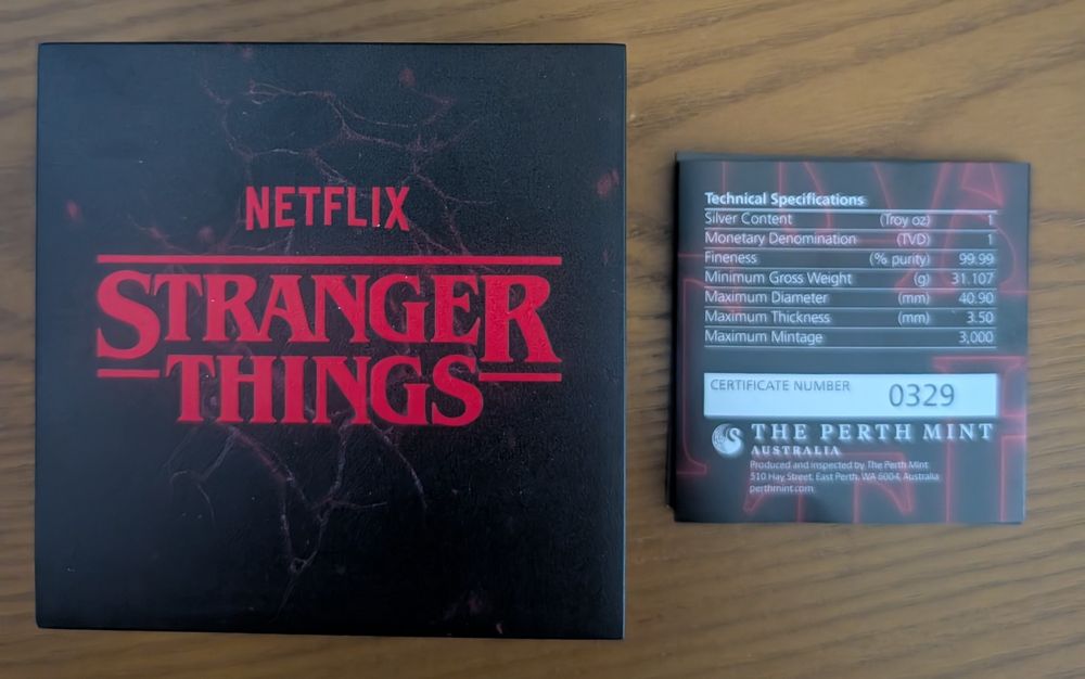 Moneda Argint Colorata Stranger Things (Netflix) - The Upside Down