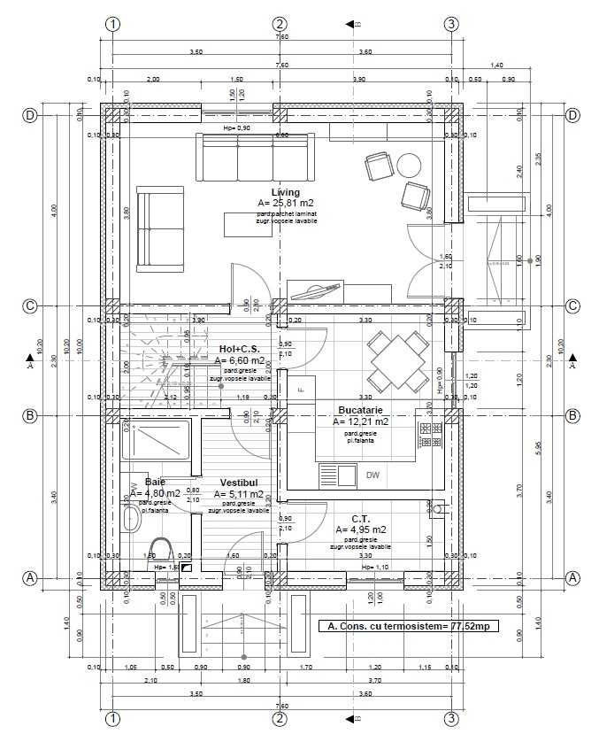 Casa individuala 240mp, P+1+M, Sos Alexandriei