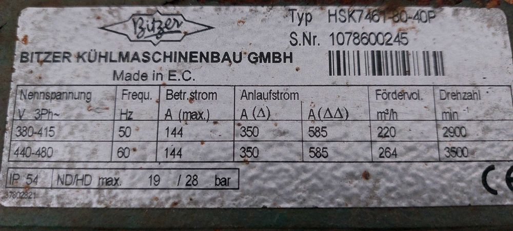 Compresoare Bitzer (2x) HSK7461-80-40P, ( 1x) HSK5363-40-40P