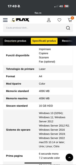 Imprimanta Multifunctional Laser Color Develop Ineo+ 3321i