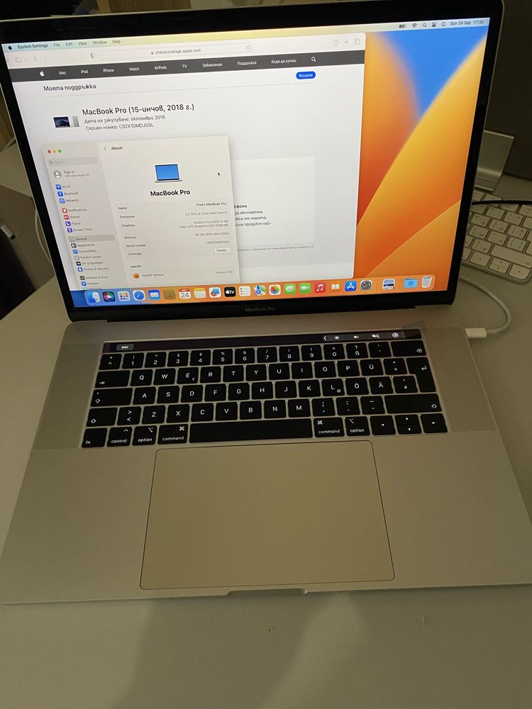 Macbook Pro 2018 15” i7 16GB RAM 256GB Чисто нова клавиатура