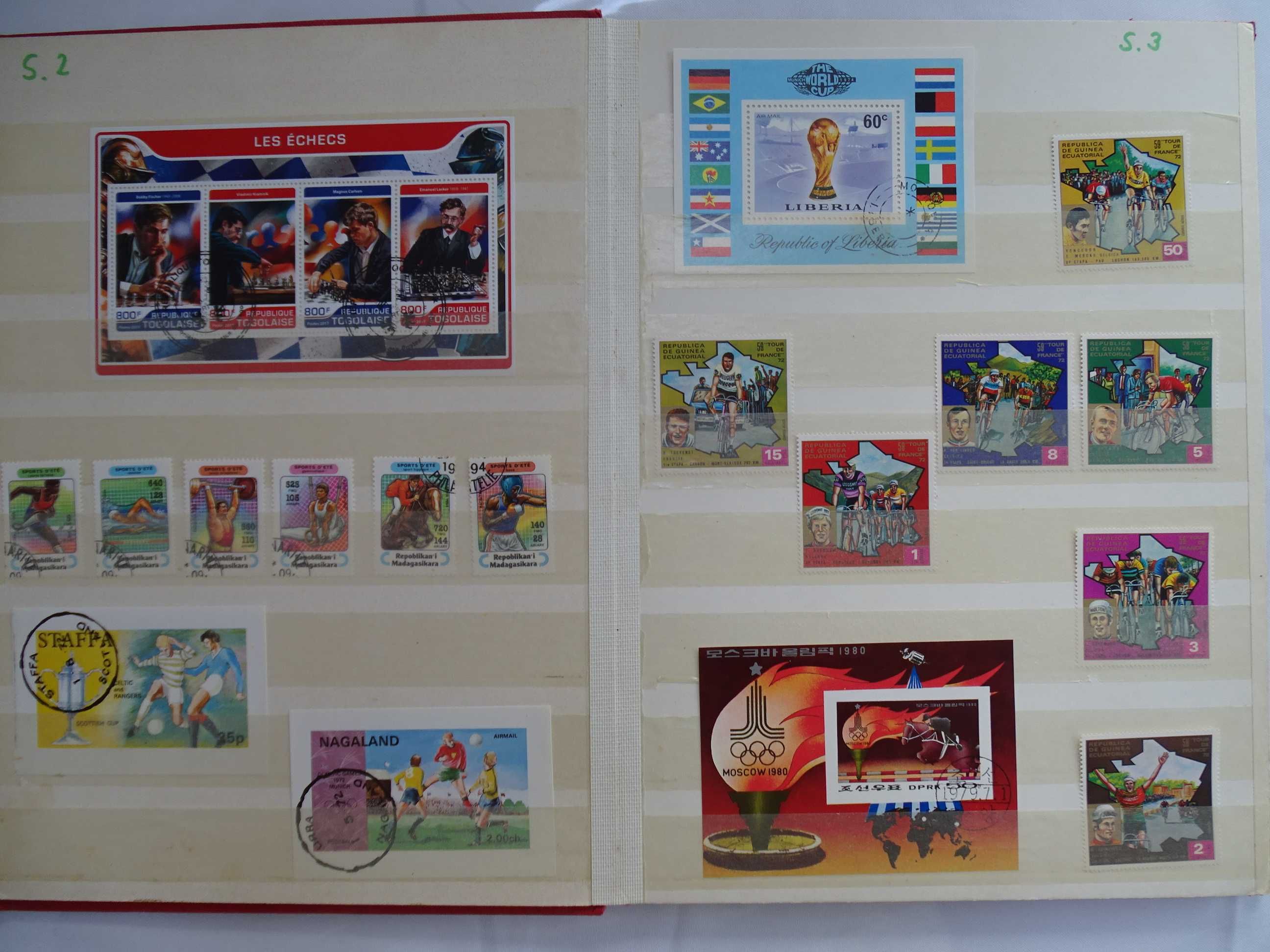 Clasor cu timbre tematice Sport (Lot 38)