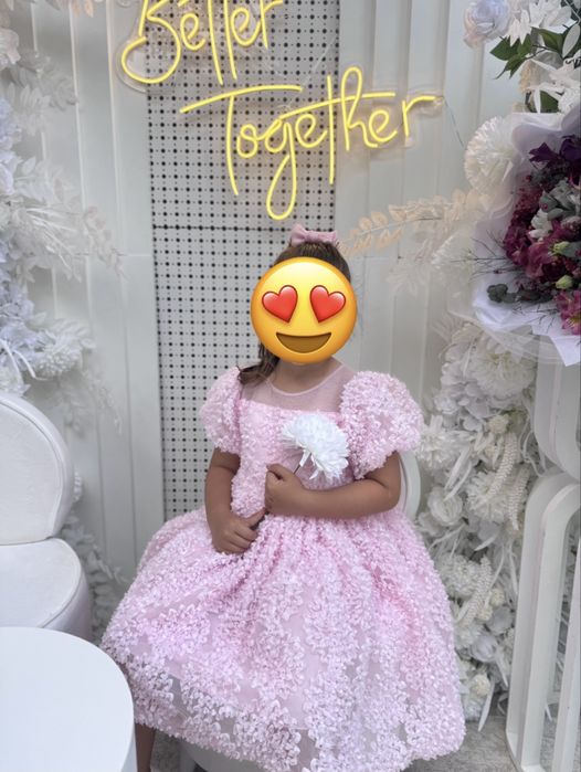 Официална рокля 3D цветя