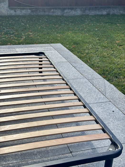 Pat metalic cu lamele + saltea Aloe Vera 160x200 cm