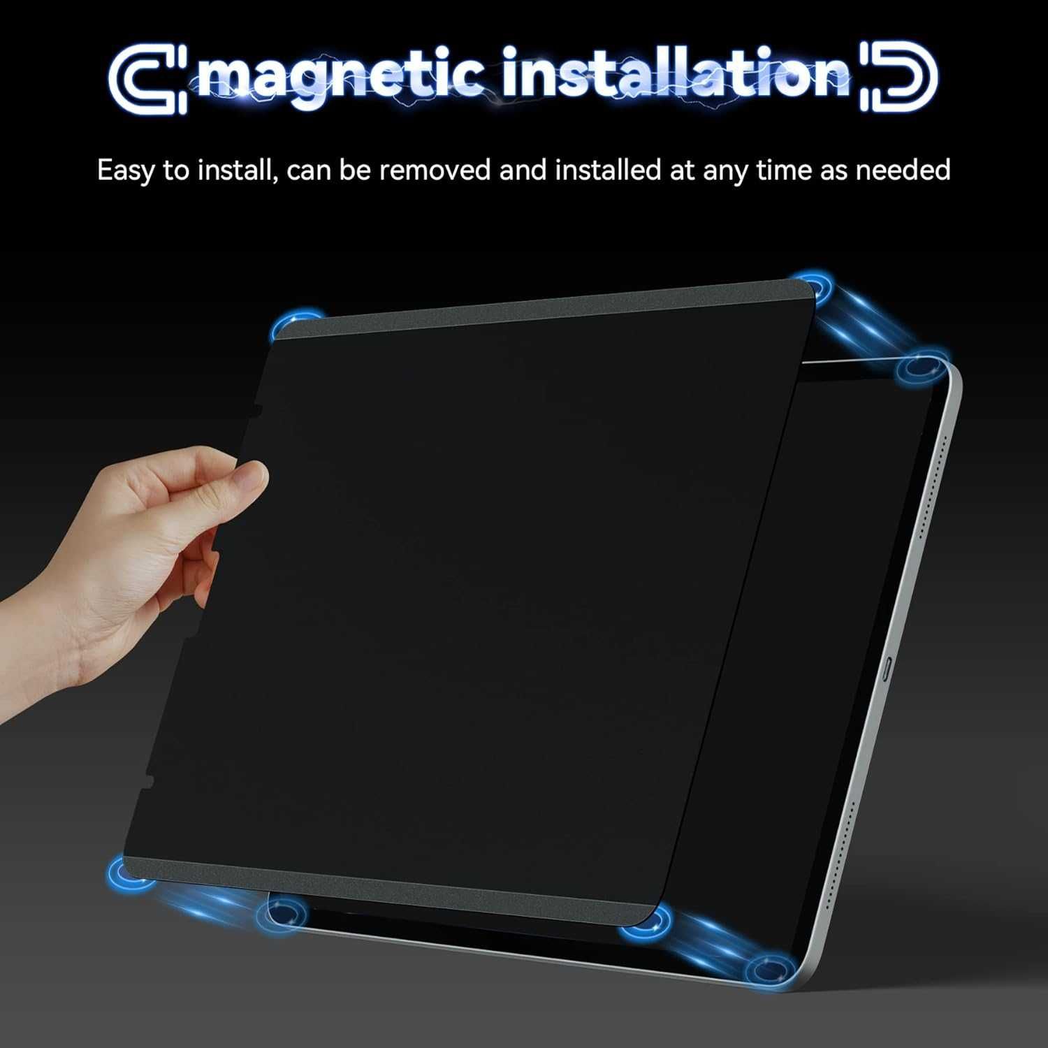 IPROKKO Магнитен скрийн протектор за iPad Pro 12,9 инча за 6/5/4/3-то