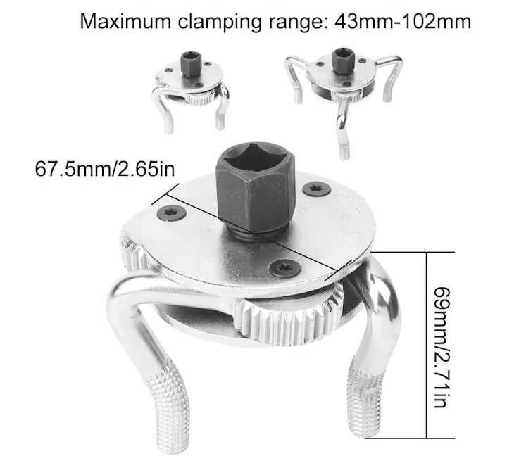 Ключ скоба за маслен филтър тип паяк - крив