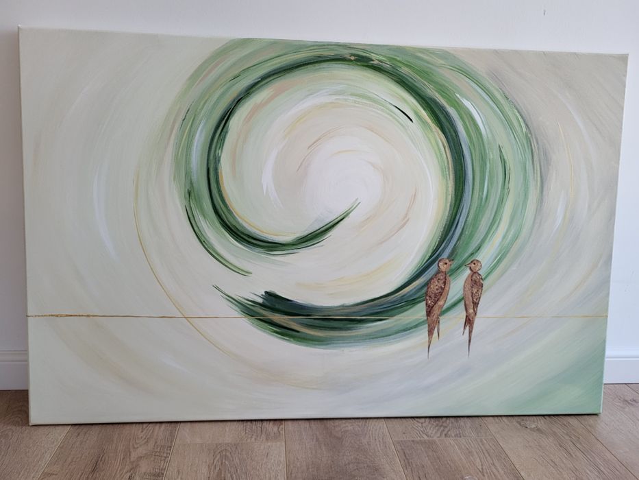 Tablou pictat manual "Birds"