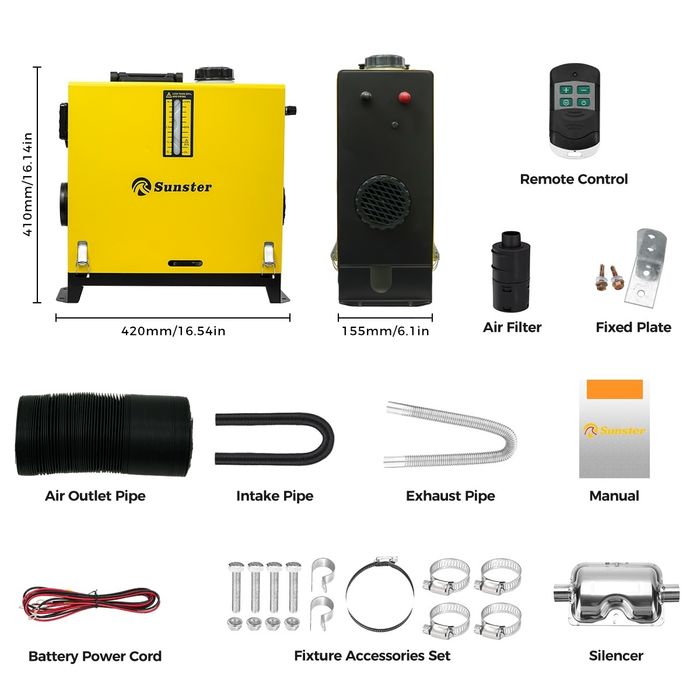 Incalzitor motorina, Sirocou, Webasto, Sunster-Vevor 8KW 12v & 24v