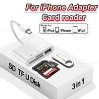Четец за карти, адаптер тип LIGHTNING за USB SD TF карти памет