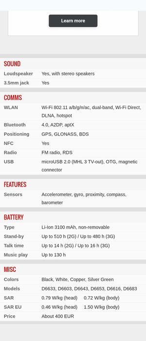 Sony XPERIA Z3 Black