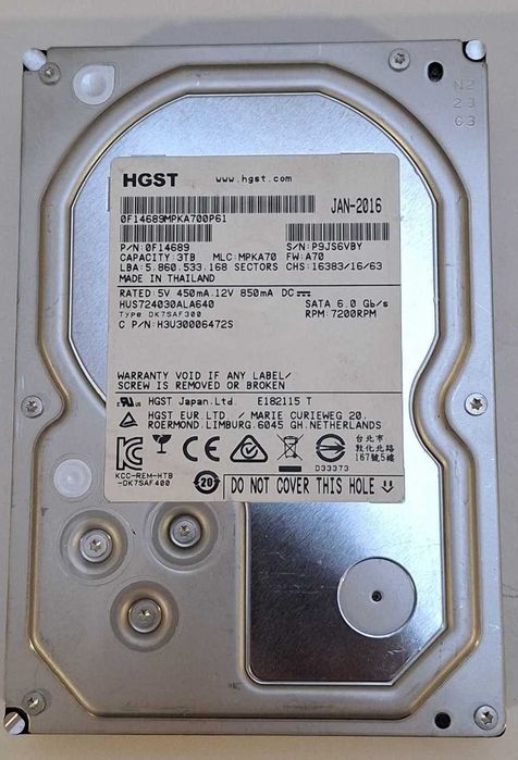HGST HUS724030ALA640 si Toshiba MG03ACA300 3TB 6Gbps 7.2K Enterpr SATA