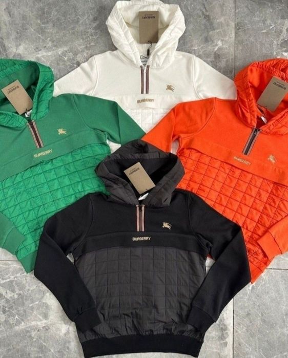 Hanorac sezonul rece,Burbbery,insertii material impermeabil,logo broda