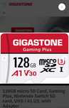 Gigastone 128GB micro SD Card, Gaming Plus, UHS-I A1 U3, with Adapter