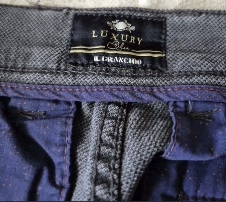Pantaloni Bărbați Il Granchio Luxury Blu, Gri Închis, 46 IT (W30)