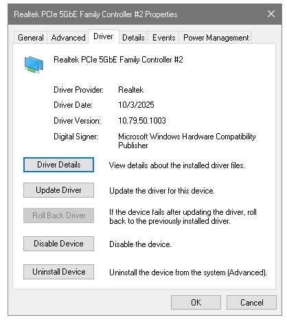 Placa de retea 5000 Mbps 5 Gbps GbE Realtek RTL8126