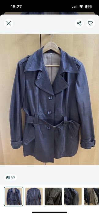 Geaca piele maro inchis 44