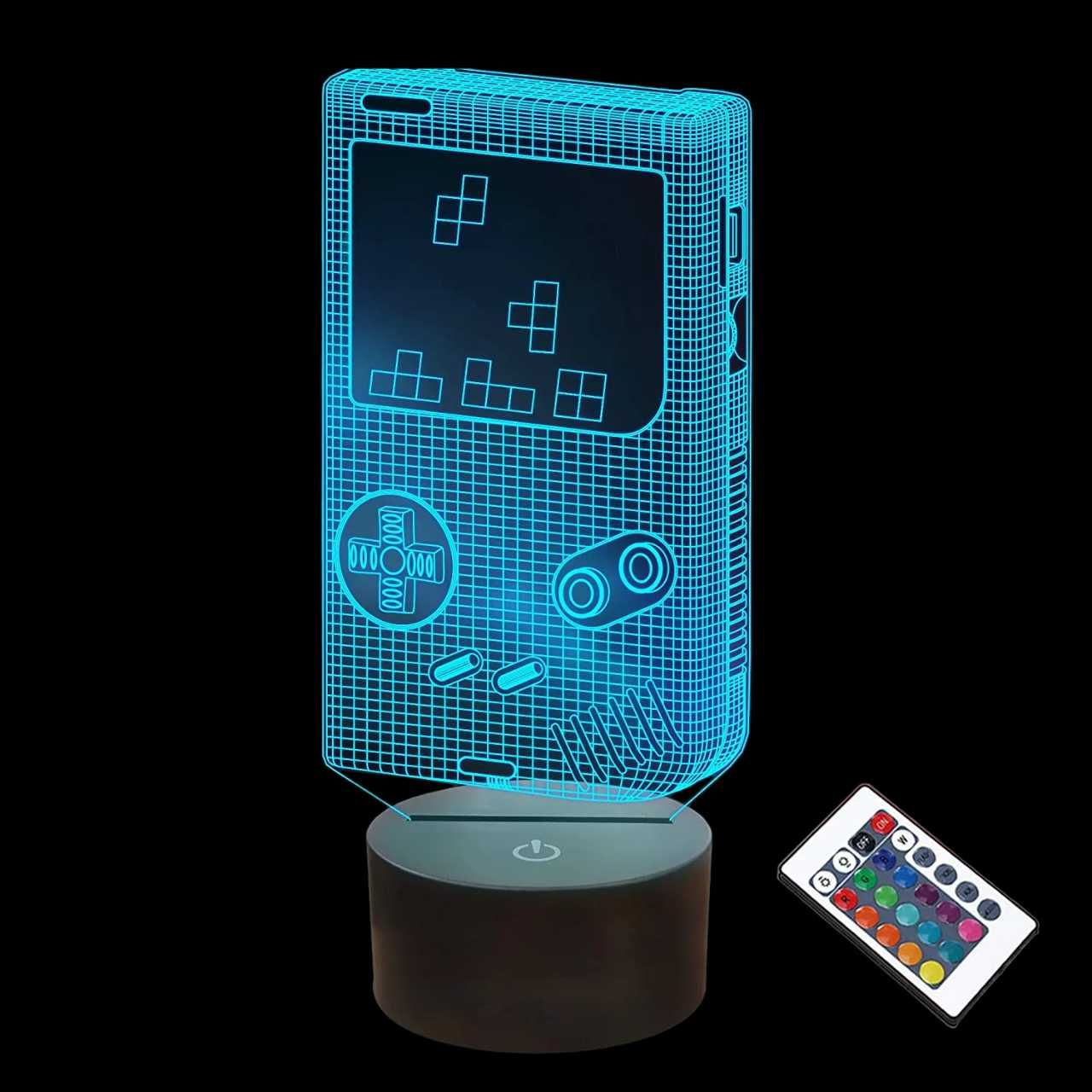 Lampa de veghe 3D Model Tetris 16 culori RGB cu telecomanda