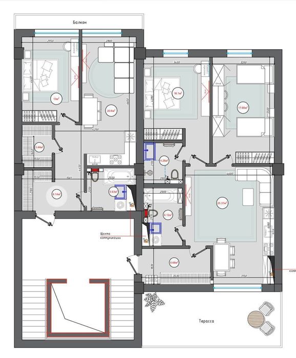 Продается 5ти ком квартира, ЖК Нукус Авеню, ор-р: ул. Нукусская, 170м2