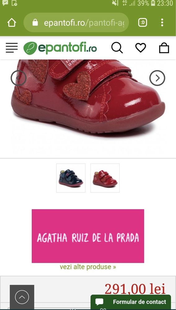 Pantofi Agatha Ruiz de la Prada 20 NOU