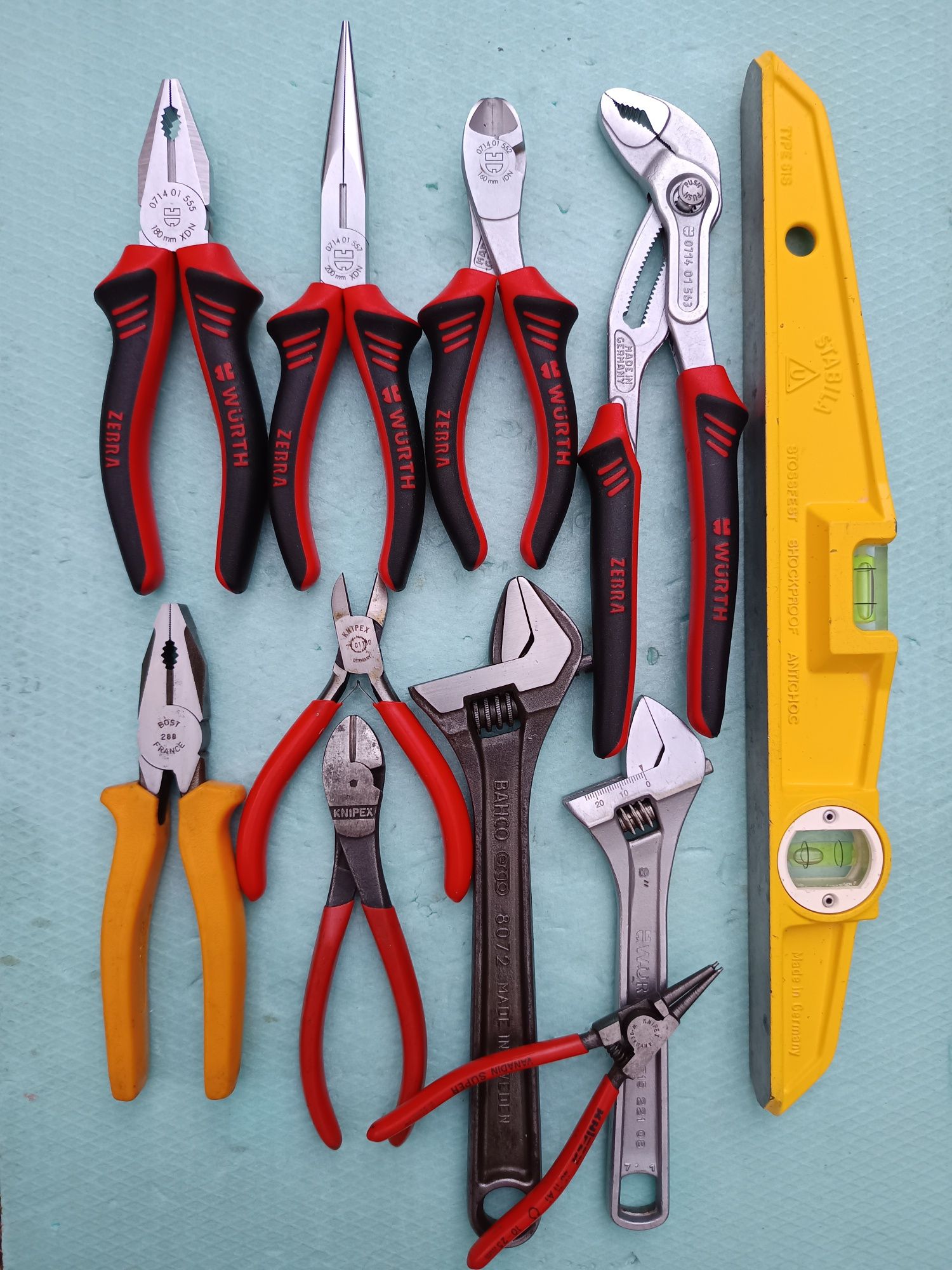 Wurth,Stabila,Bahco,Knipex,Bost лот инструменти: