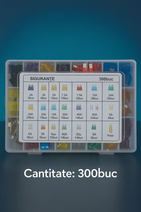 Set de 300 de Siguranțe Auto Universale