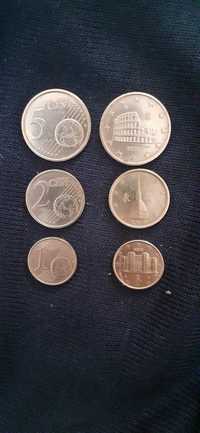 Monede  italiene de 1   2 și 5 centi