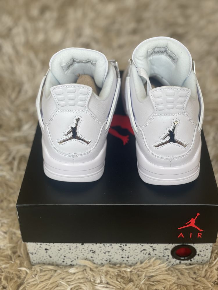 Jordan 4 Retro Pure Money Metallic Silver White